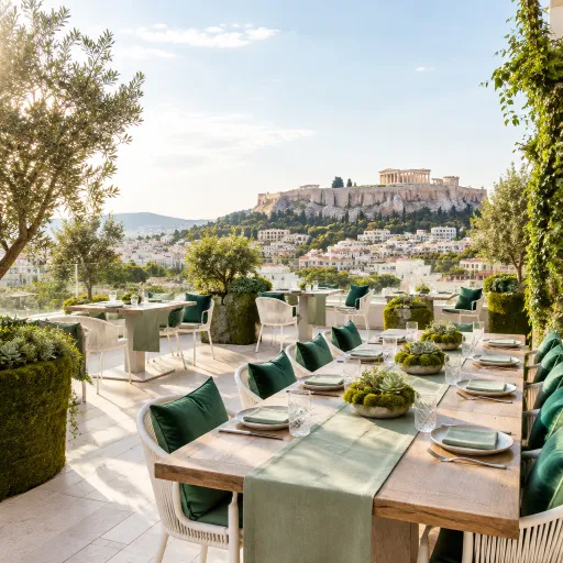 An elevated athens dinner above the acropolis sky